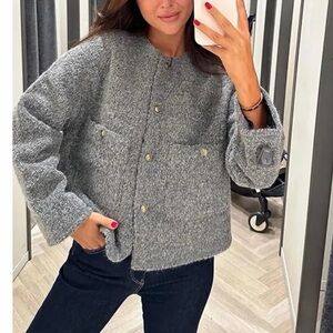 Massimo Dutti Grey Wool Jacket